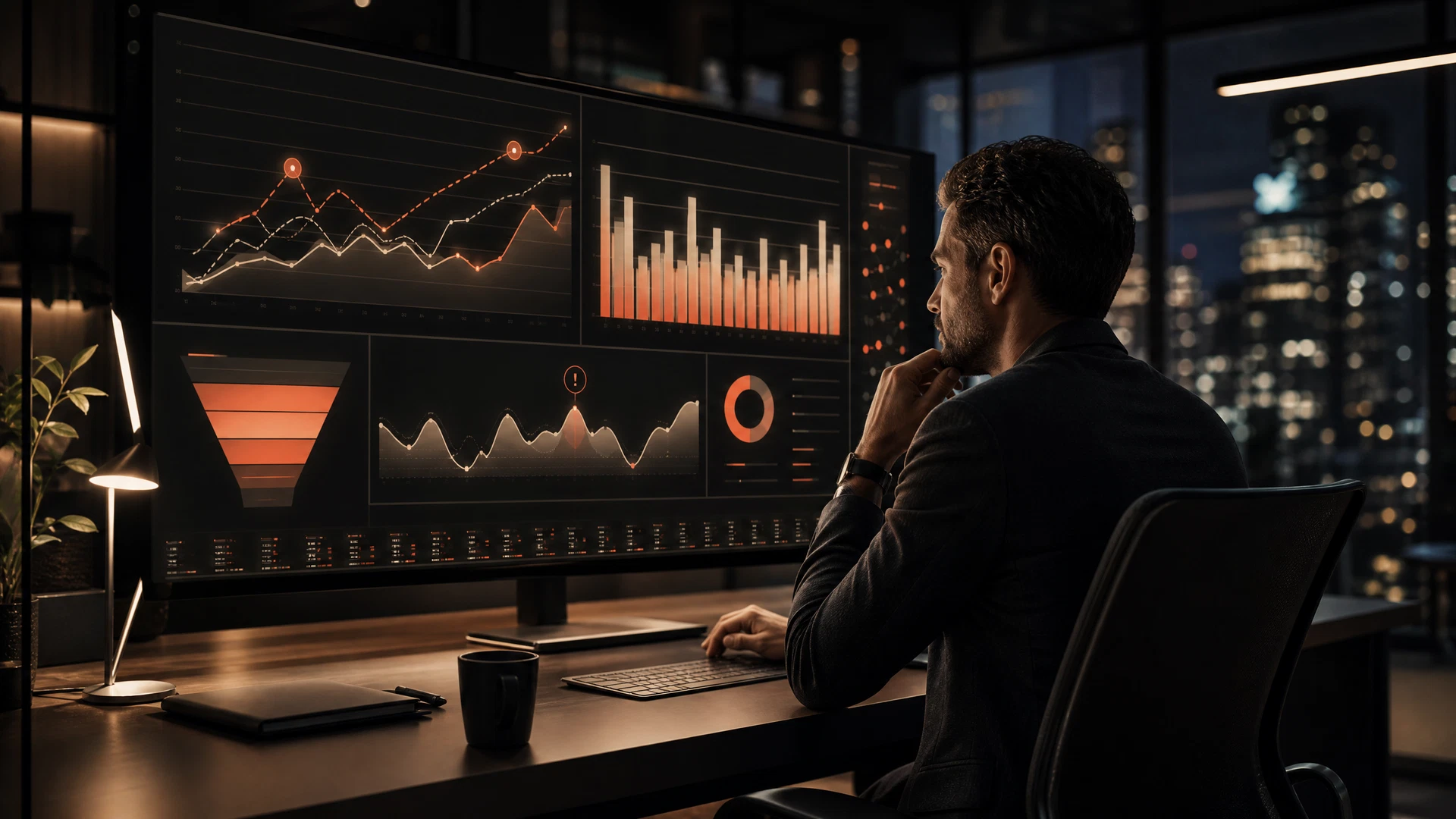 Métricas e análise de resultados em dashboard de marketing